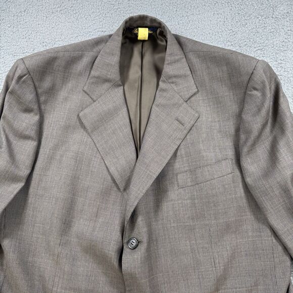 Vintage 90s Brooks Brothers Makers Brown Wool 2pc Suit 45R 40x32 USA - Picture 3 of 16
